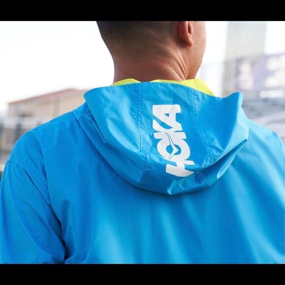 Hoka One One Anorak Lightweight Jacket Shell All Gender Blue Sz S - Picture 2 of 6